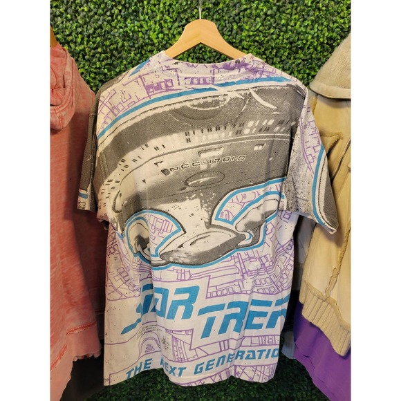 vtg 90s STAR TREK MOVIE Tee xl // white aop tv show Spock promo space sci fi - Picture 4 of 5